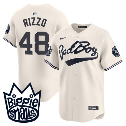 Anthony Rizzo 48 New York Yankees Biggie Smalls Men Jersey - Cream
