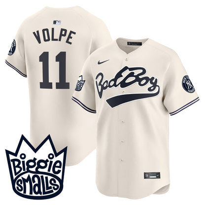 Anthony Volpe 11 New York Yankees Biggie Smalls Men Jersey - Cream