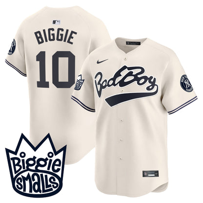 Biggie 10 New York Yankees Biggie Smalls Men Jersey - Cream