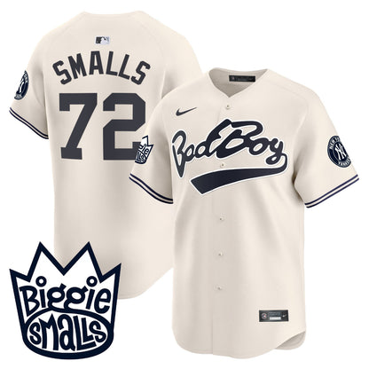 Smalls 72 New York Yankees Biggie Smalls Men Jersey - Cream