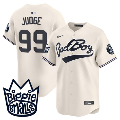 Aaron Judge 99 New York Yankees Biggie Smalls Men Jersey - Cream