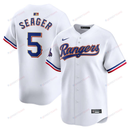 Corey Seager 5 Texas Rangers 2024 Gold Collection Limited Jersey - White