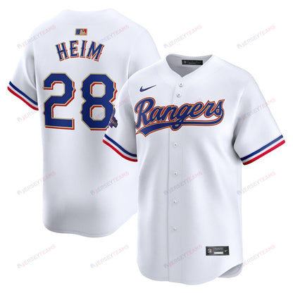 Jonah Heim 28 Texas Rangers 2024 Gold Collection Limited Jersey - White