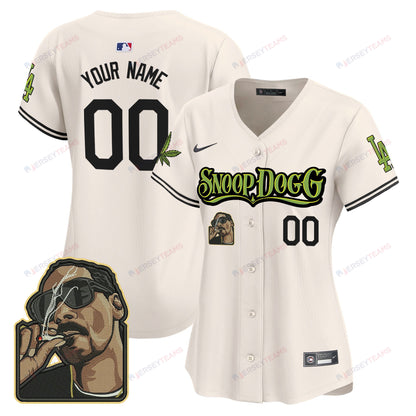 Los Angeles Dodgers Snoop Dogg Custom Women Jersey - Cream
