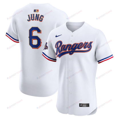 Josh Jung 6 Texas Rangers 2024 Gold Collection ELITE Player Jersey - White