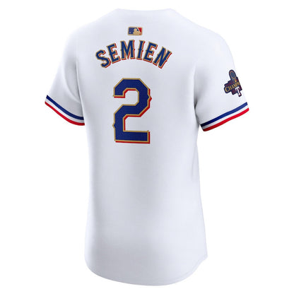 Marcus Semien 2 Texas Rangers 2024 Gold Collection ELITE Player Jersey - White