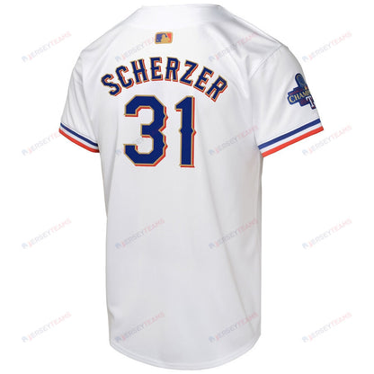Max Scherzer 31 Texas Rangers 2024 YOUTH Gold Collection Limited Jersey - White