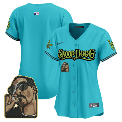 Los Angeles Dodgers Snoop Dogg Women Jersey - Aqua