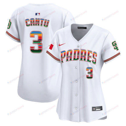 Jorge Cantu 3 San Diego Padres Mexico Women Jersey - White