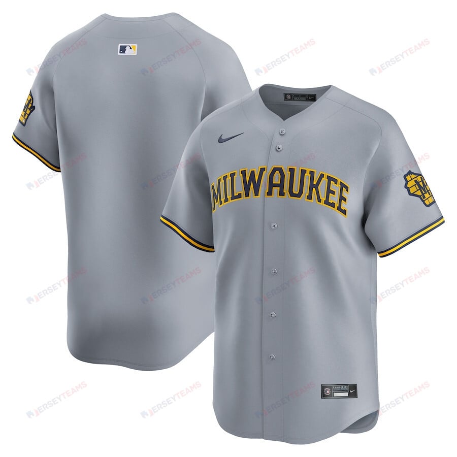 Milwaukee Brewers Away Limited Men Jersey - Gray