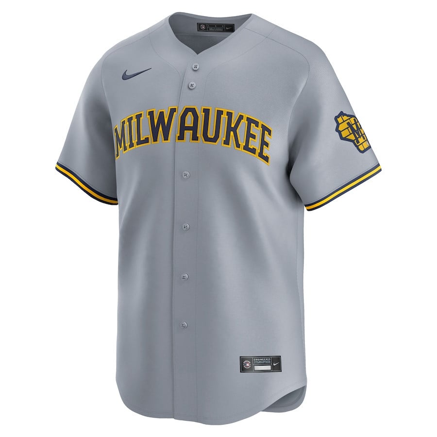 Milwaukee Brewers Away Limited Men Jersey - Gray