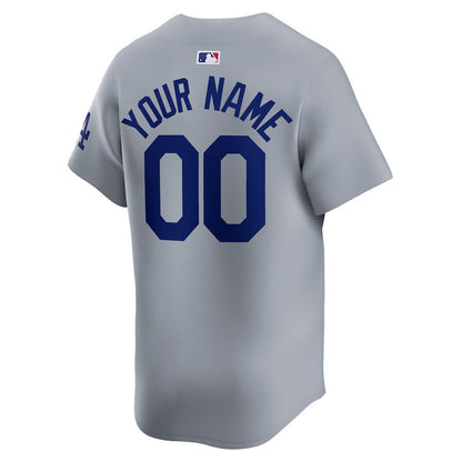 Los Angeles Dodgers Away Limited Custom Men Jersey - Gray