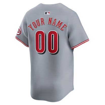 Cincinnati Reds Away Limited Custom Men Jersey - Gray