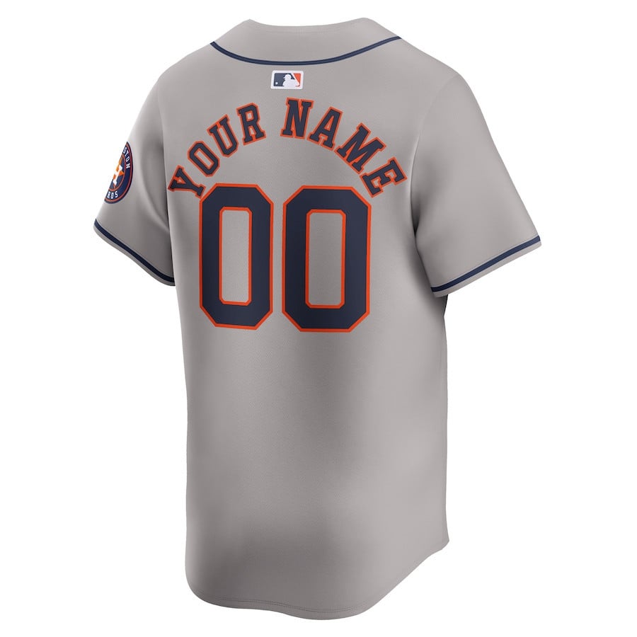 Houston Astros Away Limited Custom Men Jersey - Gray