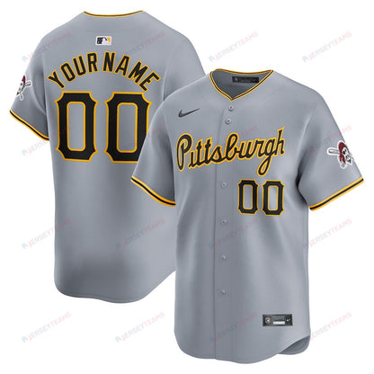 Pittsburgh Pirates Away Limited Custom Men Jersey - Gray