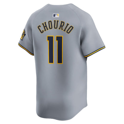 Jackson Chourio 11 Milwaukee Brewers Away Limited Men Jersey - Gray