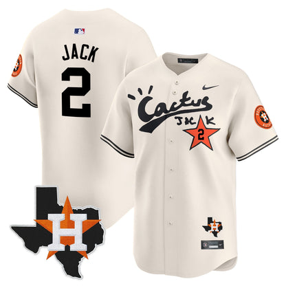 Jack 2 Houston Astros Cactus Jack Limited Jersey Houston Patch - Men