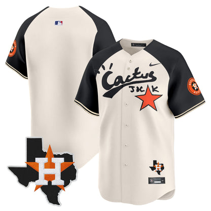Alex Bregman 2 Houston Astros Cactus Jack Houston Patch Limited Jersey - Men, Cream Alternate