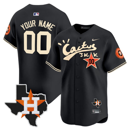 Houston Astros Cactus Jack Houston Patch Customized Limited Jersey - Men