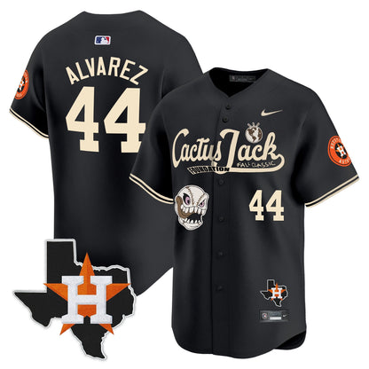 Yordan Alvarez 44 Houston Astros Cactus Jack Foundation Fall Classic Black Limited Jersey - Men