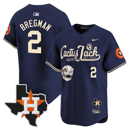 Alex Bregman 2 Houston Astros Cactus Jack Foundation Fall Classic Limited Jersey - Men