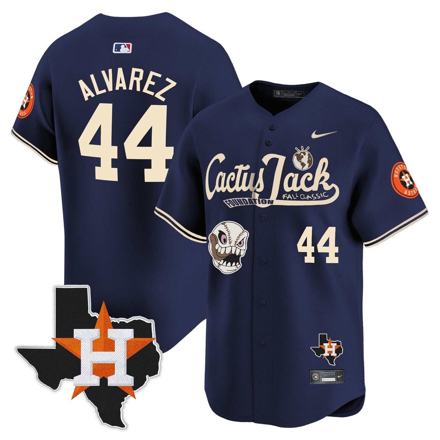 Yordan Alvarez 44 Houston Astros Cactus Jack Foundation Fall Classic Limited Jersey - Men