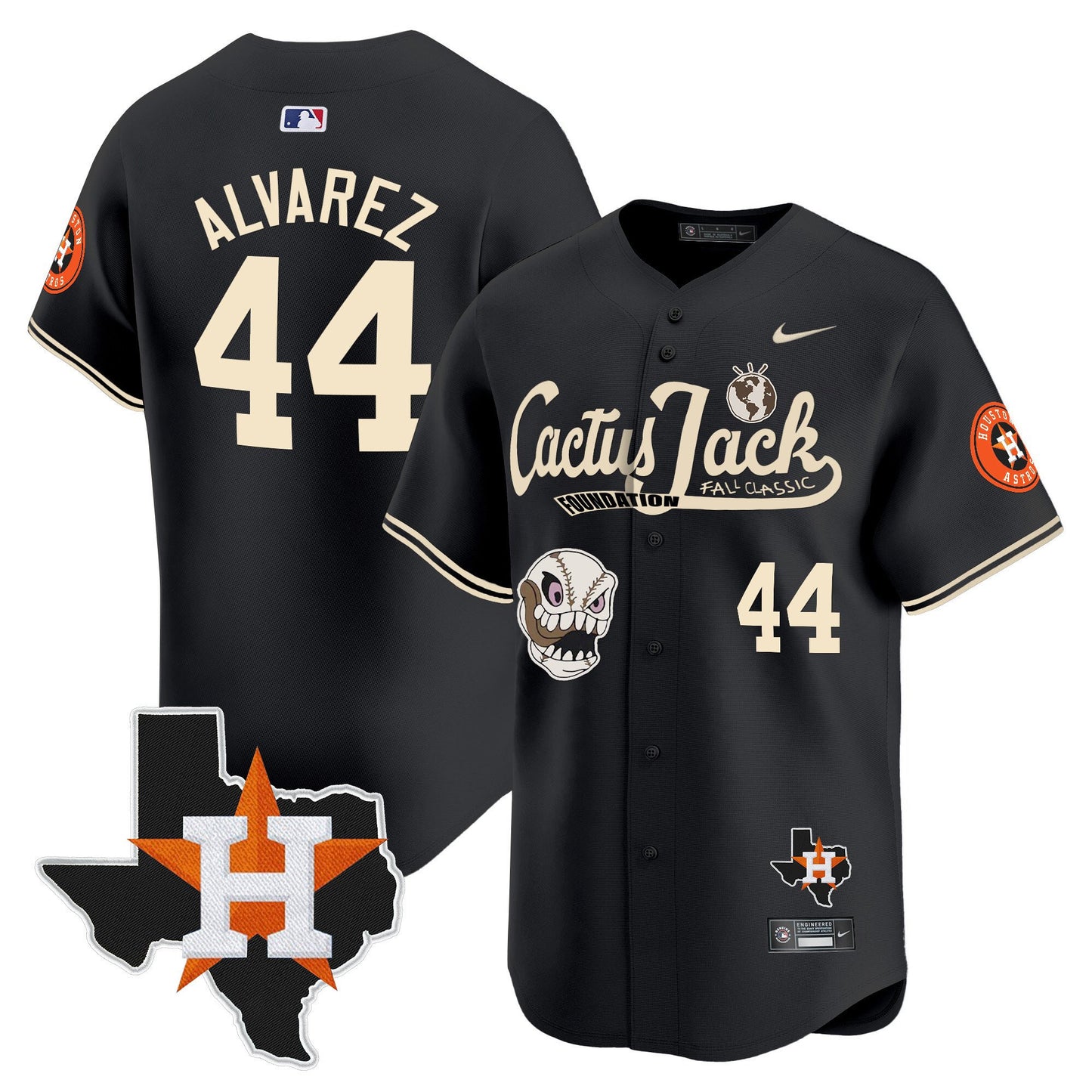 Yordan Alvarez 44 Houston Astros Cactus Jack Foundation Fall Classic Limited Jersey - Men