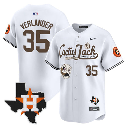 Justin Verlander 35 Houston Astros Cactus Jack Foundation Fall Classic Limited Jersey - Men