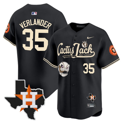 Justin Verlander 35 Houston Astros Cactus Jack Foundation Fall Classic Limited Jersey - Men