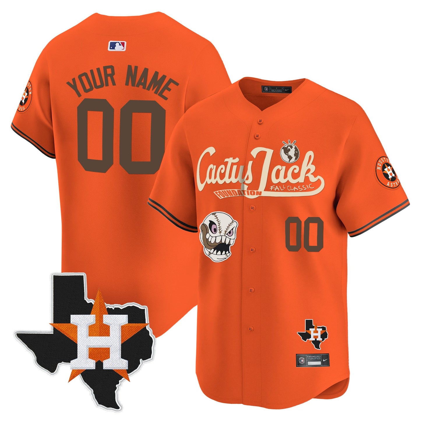 Houston Astros Cactus Jack Foundation Fall Classic Limited Jersey - Men, Customized