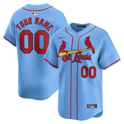 St. Louis Cardinals Alternate Limited Custom Men Jersey - Light Blue