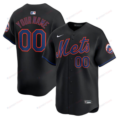 New York Mets Alternate Limited Custom Men Jersey - Black