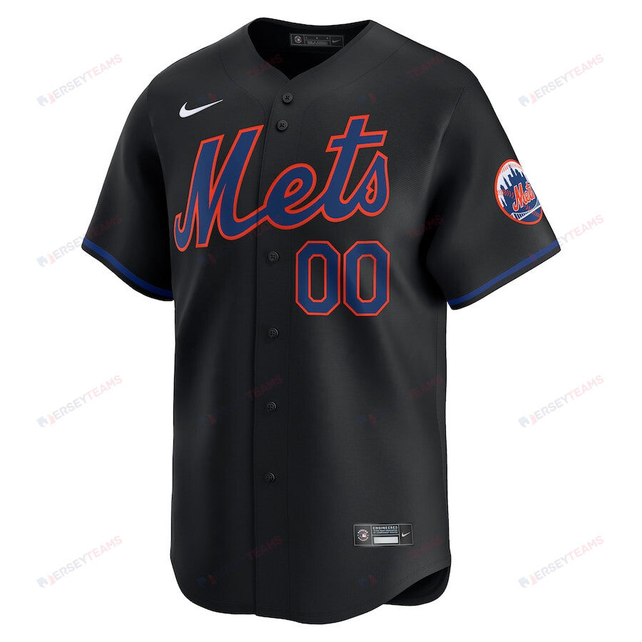 New York Mets Alternate Limited Custom Men Jersey - Black