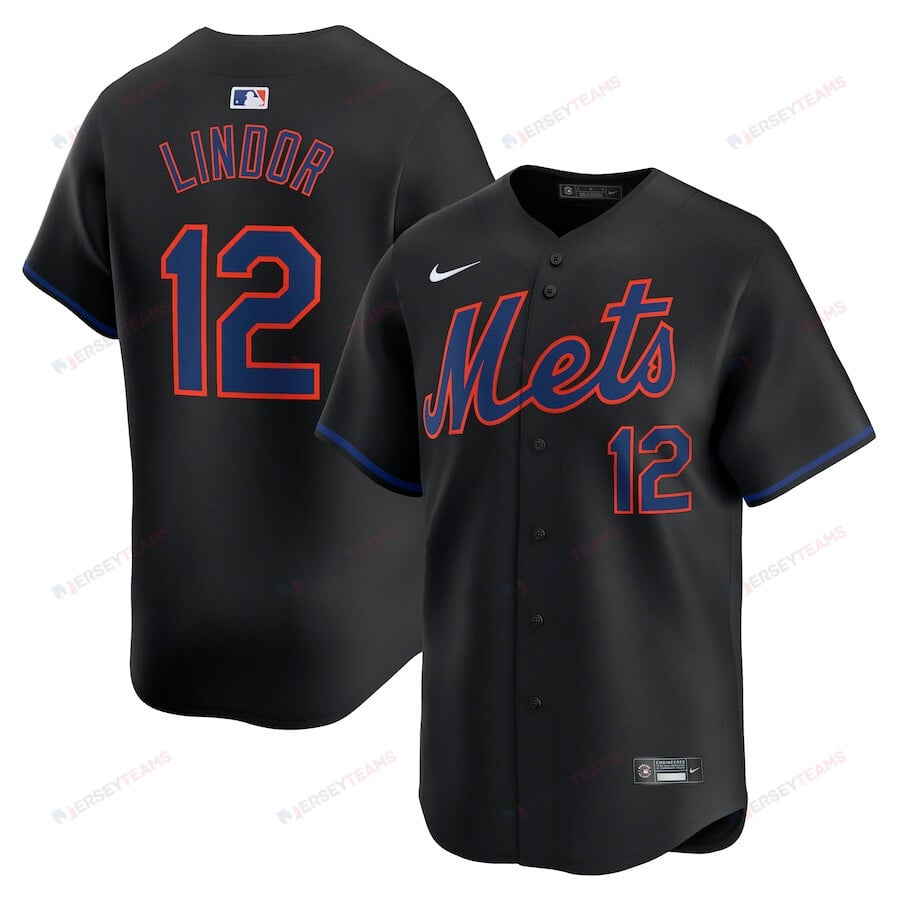 Francisco Lindor 12 New York Mets Alternate Limited Men Jersey - Black