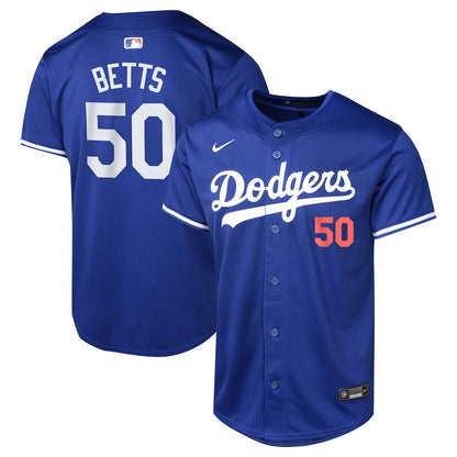 Mookie Betts 50 Los Angeles Dodgers Alternate Limited YOUTH Jersey - Royal