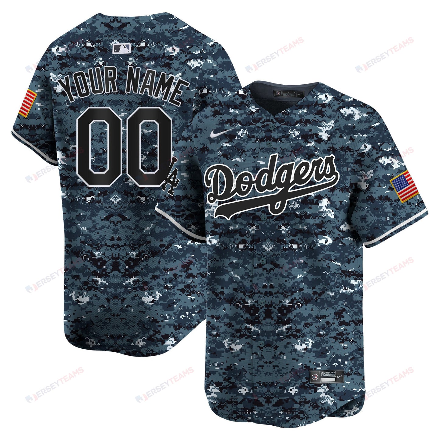 Los Angeles Dodgers USMC Alternate Limited Custom Men Jersey - Navy