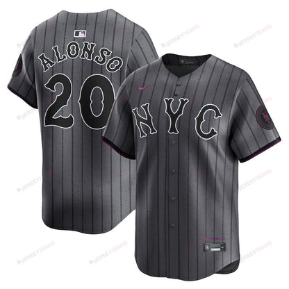 Pete Alonso 20 New York Mets 2024 City Connect Limited Men Jersey - Graphite