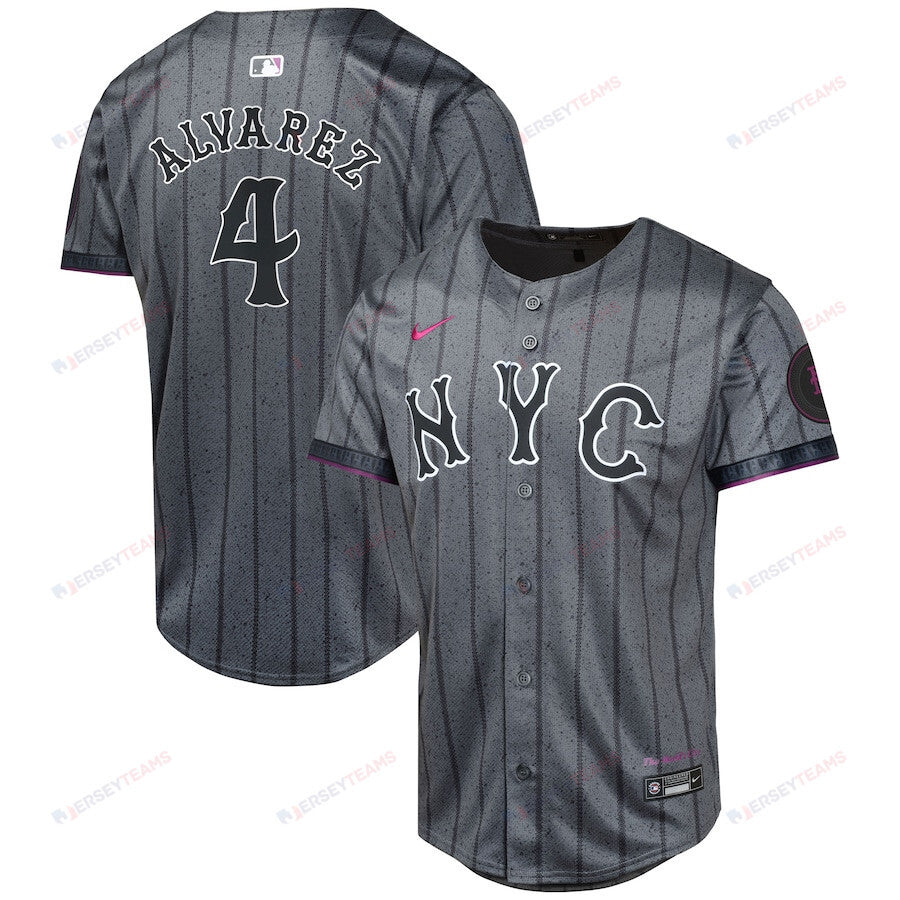 Francisco Alvarez 4 New York Mets 2024 City Connect Limited YOUTH Jersey - Graphite