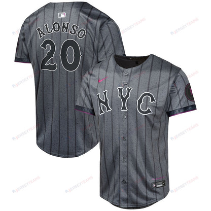 Pete Alonso 20 New York Mets 2024 City Connect Limited YOUTH Jersey - Graphite