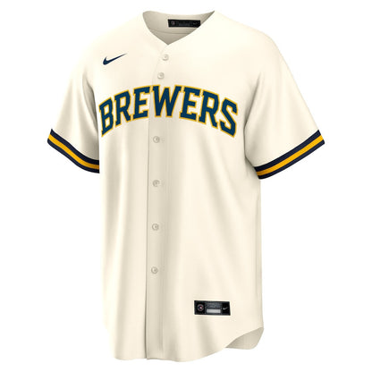 Rhys Hoskins 12 Milwaukee Brewers Home Men Player Jersey - Cream