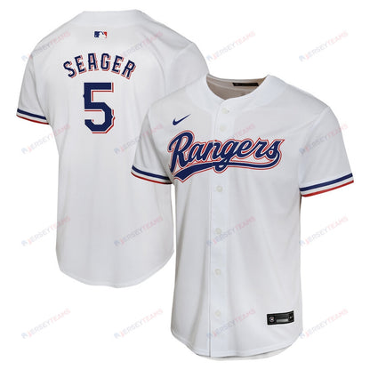 Corey Seager 5 Texas Rangers Home Game Player YOUTH Jersey - White