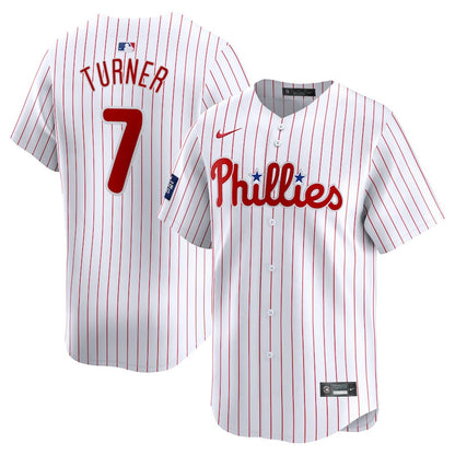 Trea Turner 7 Philadelphia Phillies 2024 MLB World Tour London Series Home Limited Player Men Jersey - White