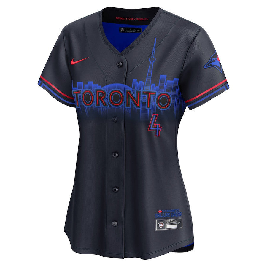 George Springer 4 Toronto Blue Jays 2024 City Connect Limited Women Jersey - Navy