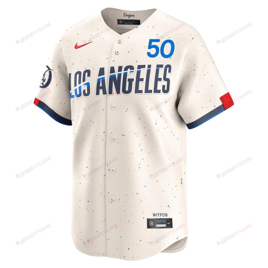 Mookie Betts 50 Los Angeles Dodgers 2024 City Connect Limited Men Jersey - Cream