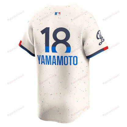 Yoshinobu Yamamoto 18 Los Angeles Dodgers 2024 City Connect Limited Men Jersey - Cream