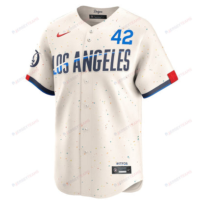 Jackie Robinson 42 Los Angeles Dodgers 2024 City Connect Limited Men Jersey - Cream