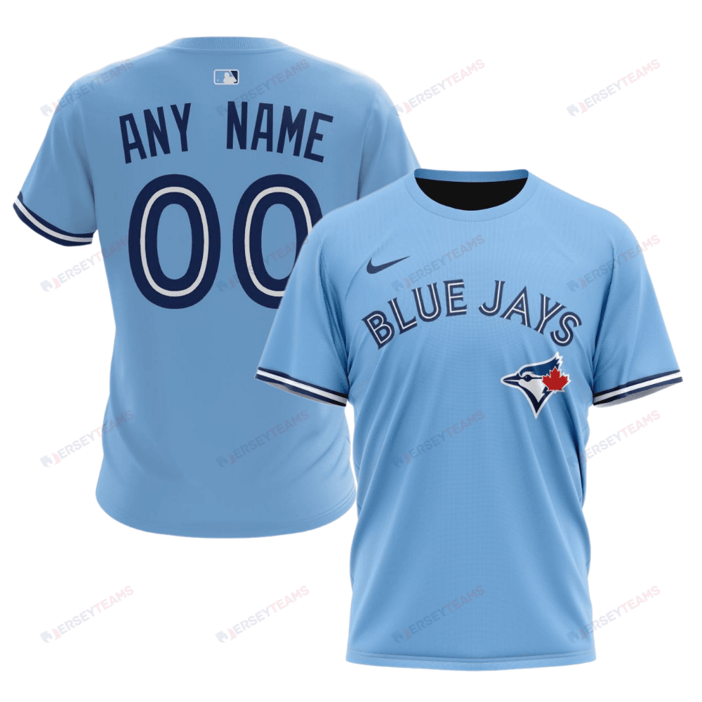 Toronto Blue Jays 2024/25 Alternate Kits Custom AOP T-Shirt - Sky Blue
