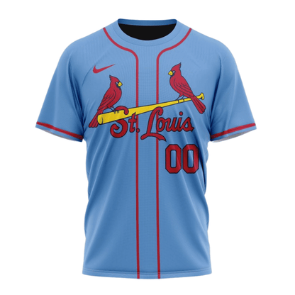 St. Louis Cardinals 2024/25 Alternate Kits Custom AOP T-Shirt - Sky Blue