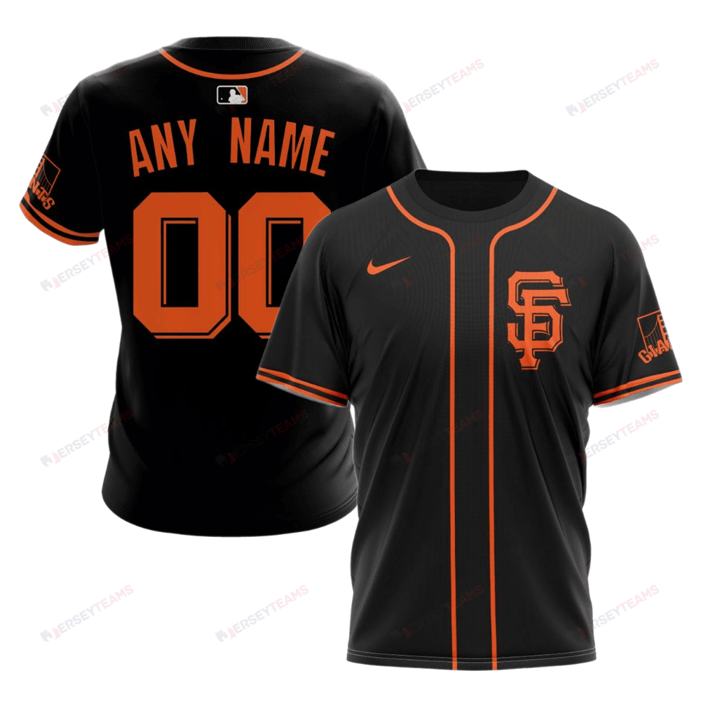 San Francisco Giants 2024/25 Alternate Kits Custom AOP T-Shirt - Black