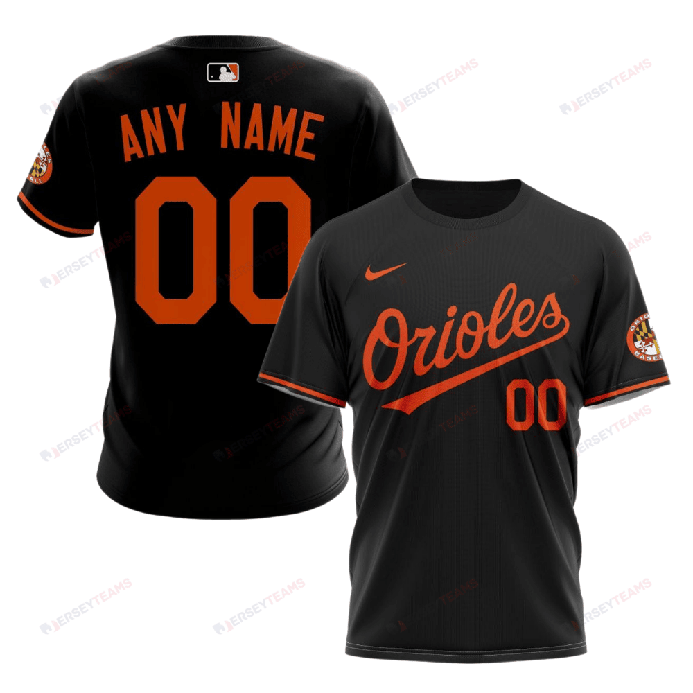 Baltimore Orioles 2024/25 Alternate Kits Custom AOP T-Shirt - Black